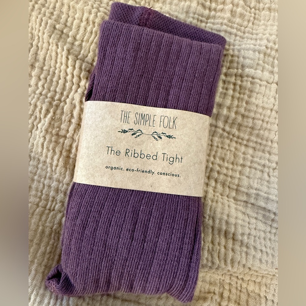 The simple folk organic cotton ribbed tights